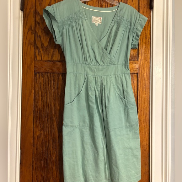 Tom Joule Sage Green Cotton Shirt Dress Cottagecore Feminine - Picture 1 of 5